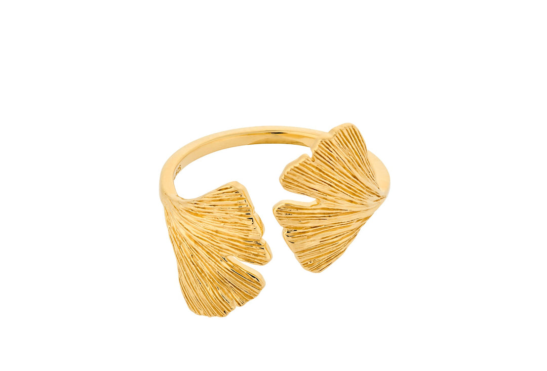Pernille Corydon Ring Biloba, vergoldet