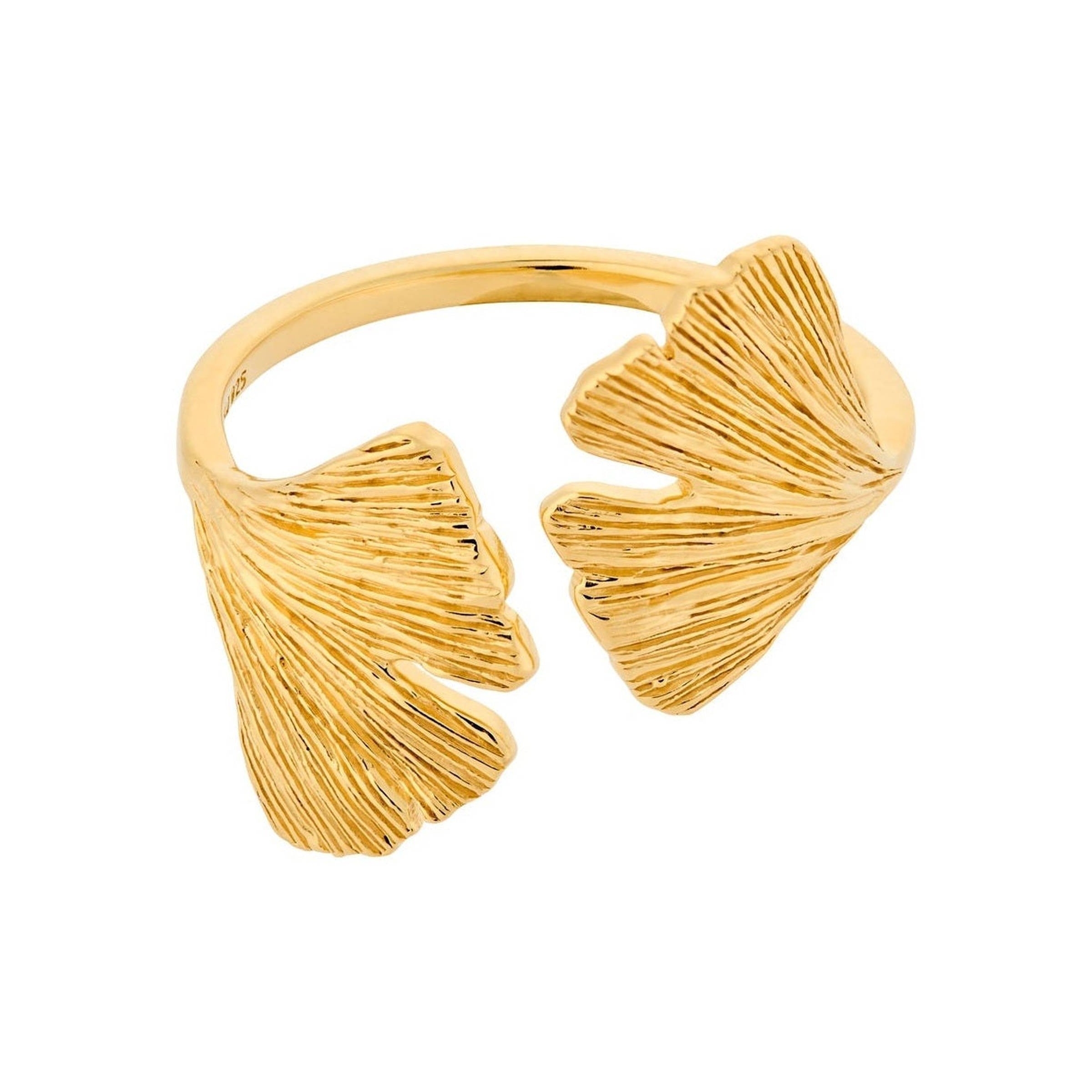 Pernille Corydon Ring Biloba, vergoldet