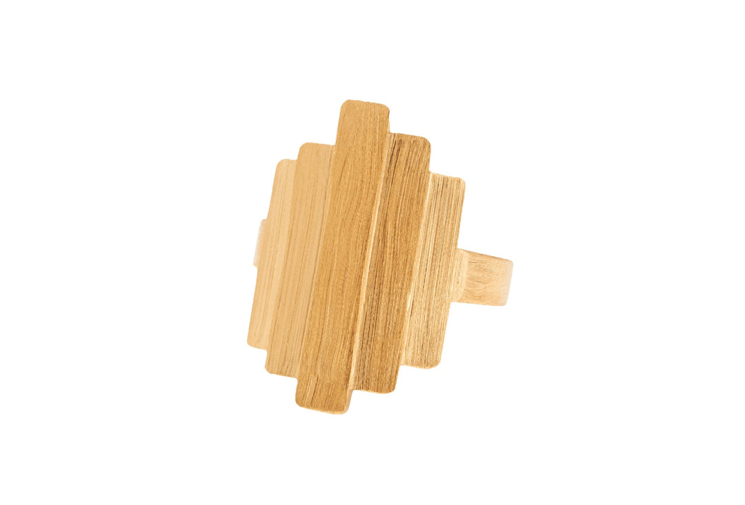 Pernille Corydon Ring Brick, vergoldet