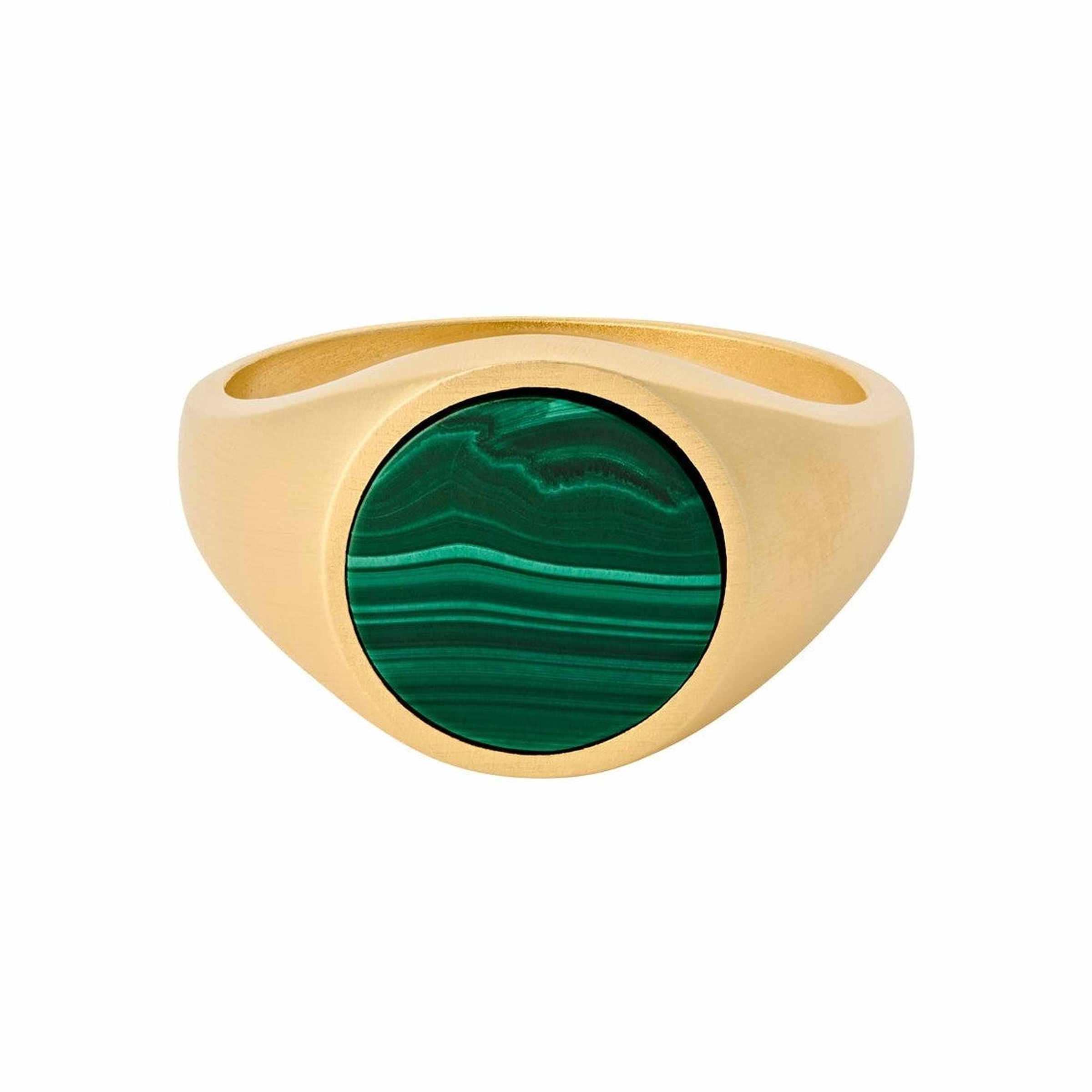 Pernille Corydon Ring Forest Signet, vergoldet