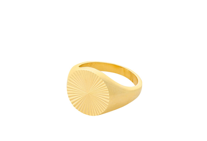 Pernille Corydon Ring Ocean Star Signet, vergoldet