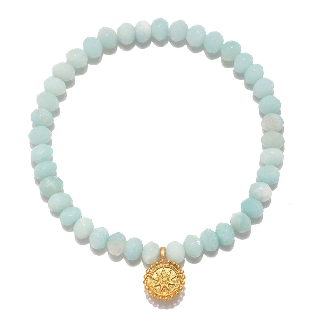 Satya Jewelry Armband Coming Home Amazonite Mandala, vergoldet