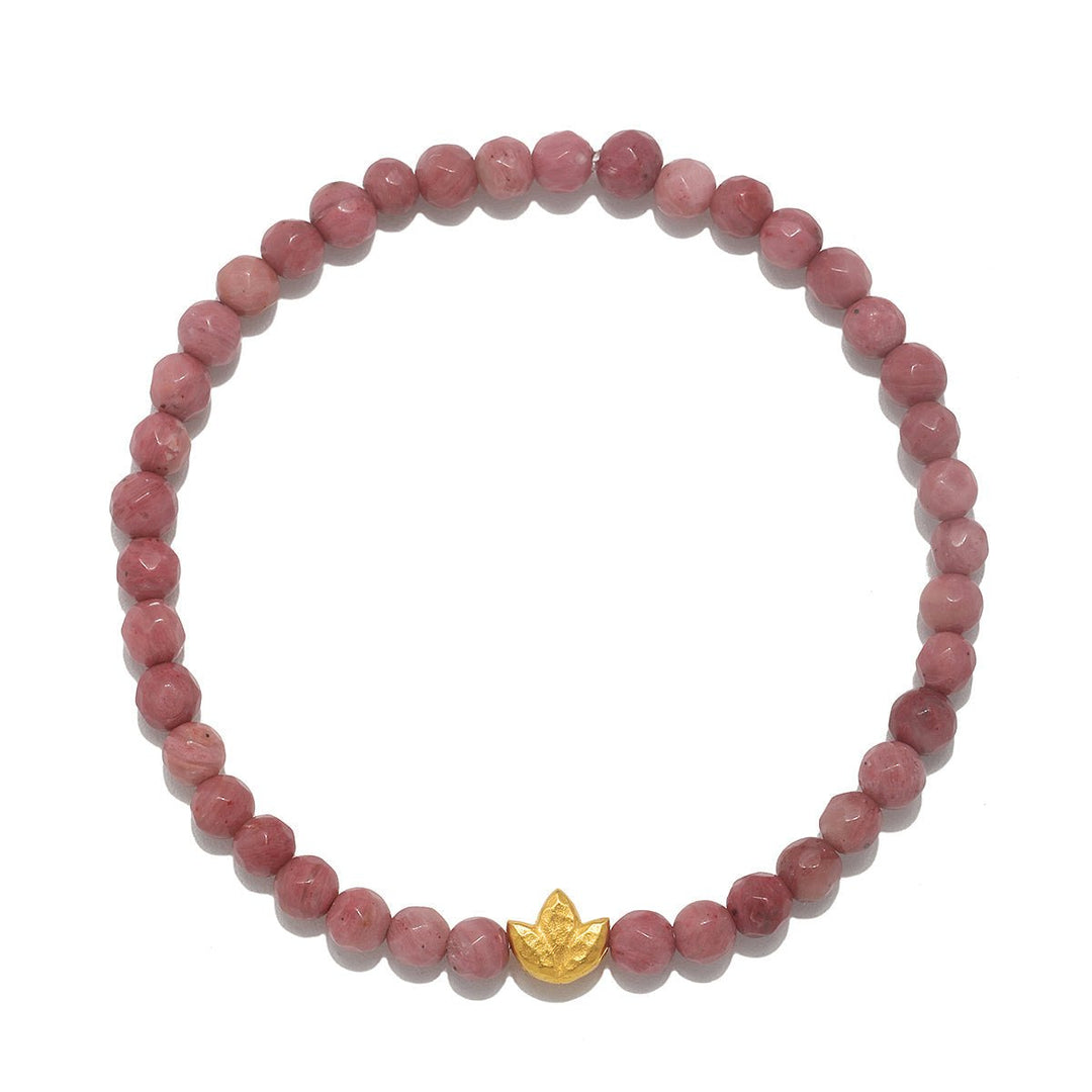 Satya Jewelry Armband Healing Journey Rhodonite, vergoldet