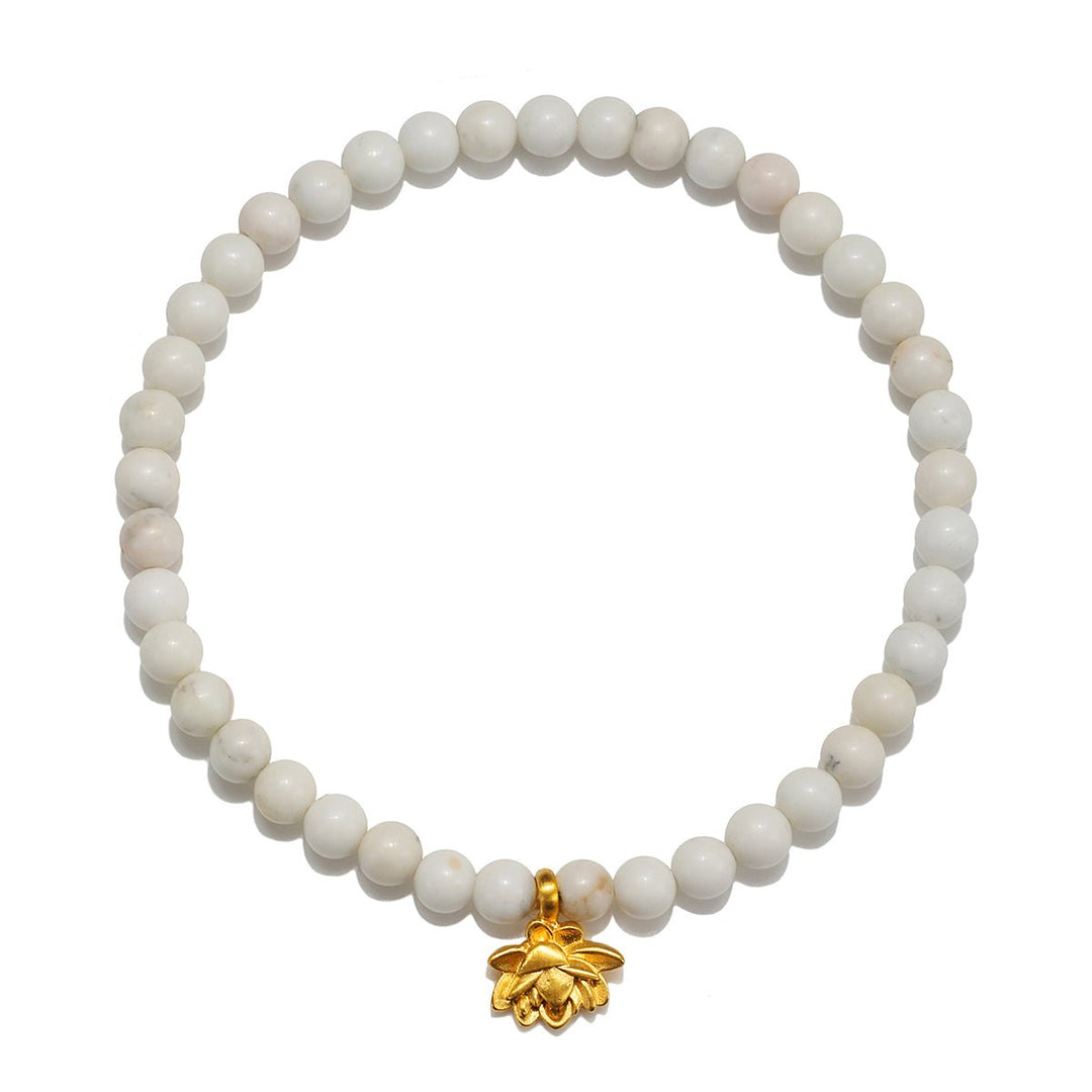 Satya Jewelry Armband Walk in Harmony Lotus White Turquoise, vergoldet