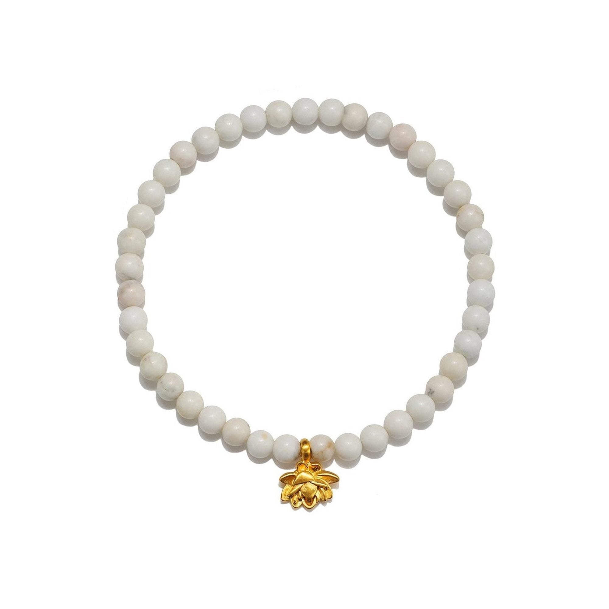 Satya Jewelry Armband Walk in Harmony Lotus White Turquoise, vergoldet