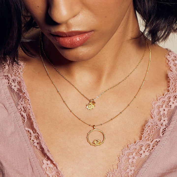 Satya Jewelry Kette Bloom in Peace, vergoldet