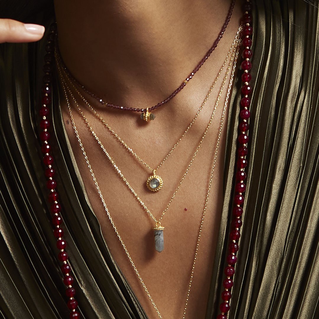Satya Jewelry Kette Captivating Beauty Labradorite, vergoldet