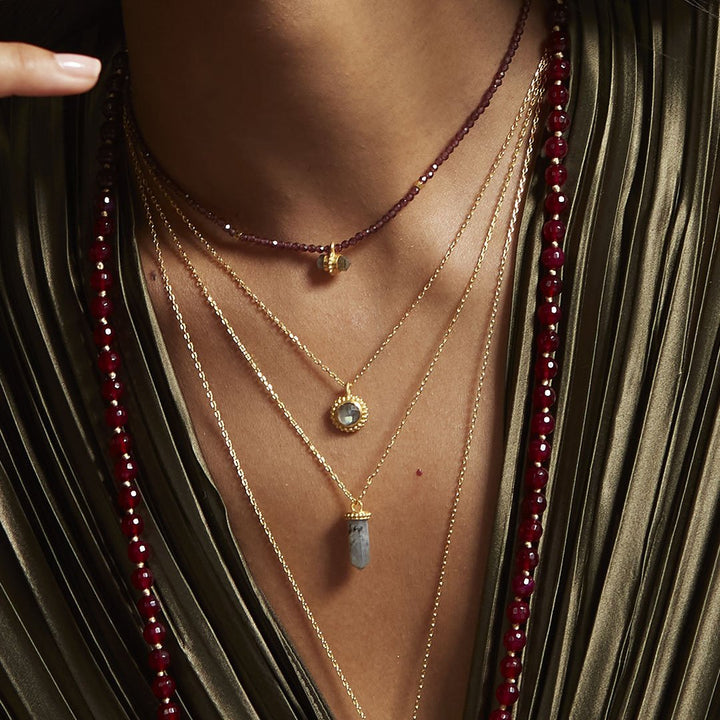 Satya Jewelry Kette Captivating Beauty Labradorite, vergoldet