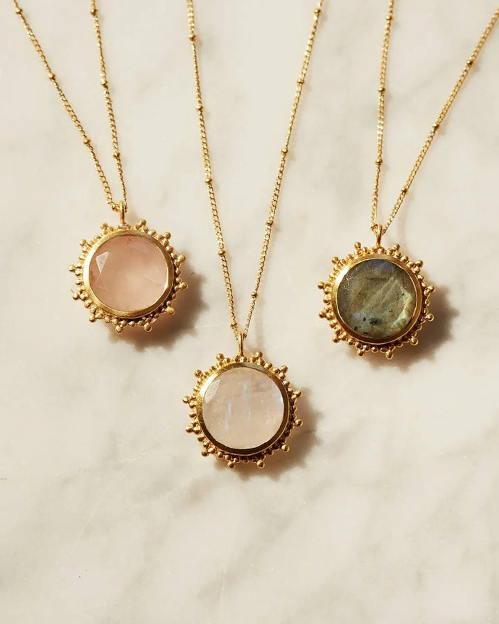 Satya Jewelry Kette Drift Into Daydreams Moonstone, vergoldet