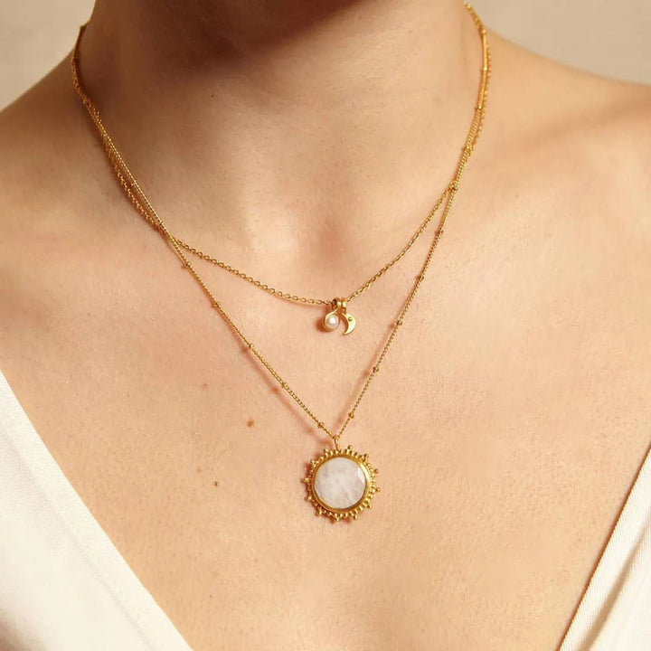 Satya Jewelry Kette Drift Into Daydreams Moonstone, vergoldet