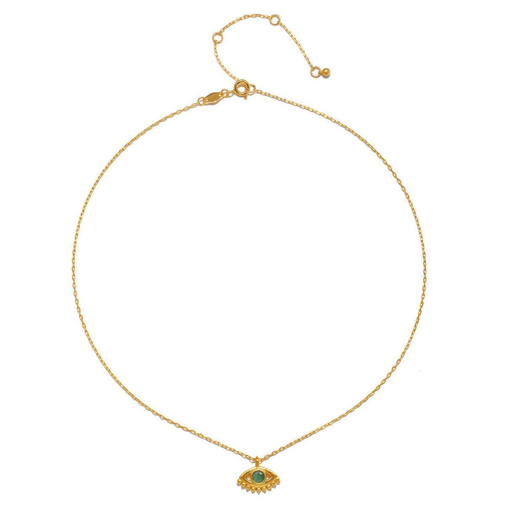 Satya Jewelry Kette Elevated Consciousness Evil Eye Emerald, vergoldet