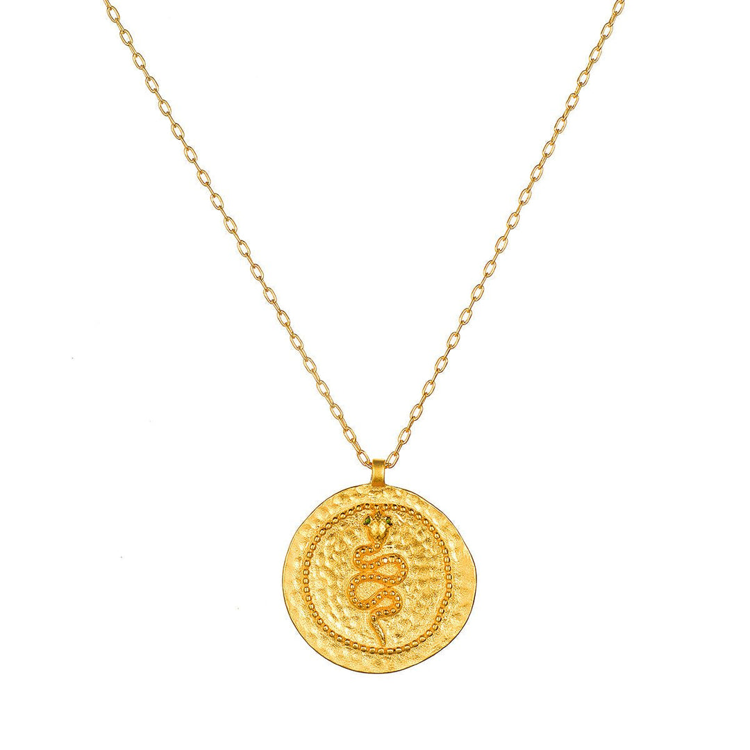 Satya Jewelry Kette Eternal Energy Snake Coin, vergoldet