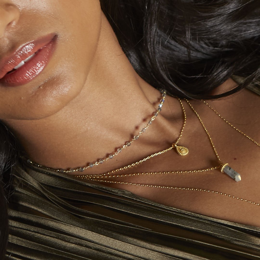 Satya Jewelry Kette Eternal Seeker Labradorite Choker, vergoldet