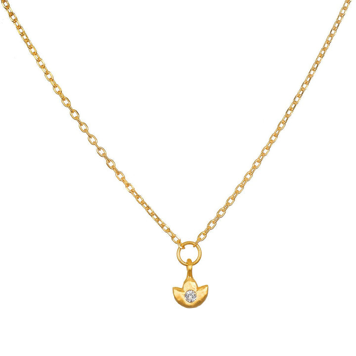 Satya Jewelry Kette Ever Forward Mini Lotus Pendant, vergoldet
