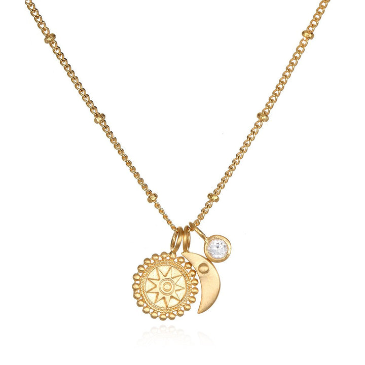 Satya Jewelry Kette Goddess Moon, vergoldet