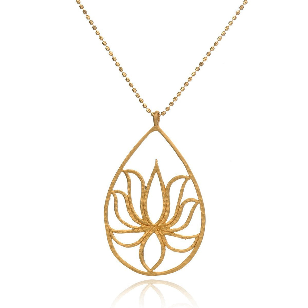 Satya Jewelry Kette Gold Lotus-Teardrop Lotus, vergoldet