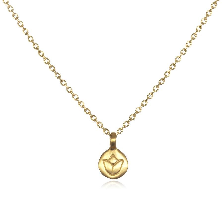 Satya Jewelry Kette Gold Mini Lotus, vergoldet