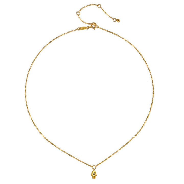 Satya Jewelry Kette Guiding Hand Mini Hamsa, vergoldet