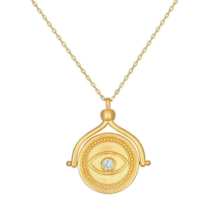 Satya Jewelry Kette In Safekeeping Gold Hamsa & Eye Spinning, vergoldet
