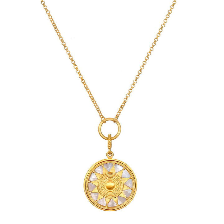 Satya Jewelry Kette Inward Journey Pearl Mandala, vergoldet