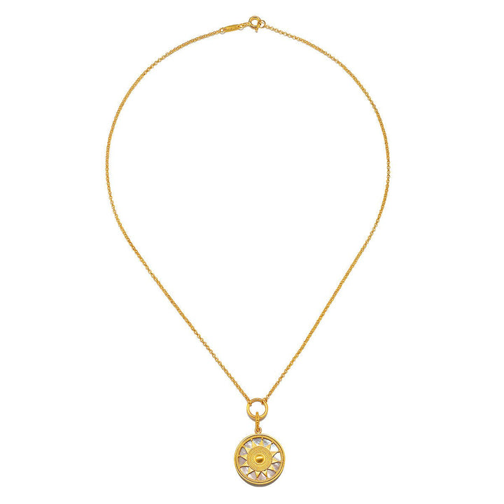 Satya Jewelry Kette Inward Journey Pearl Mandala, vergoldet