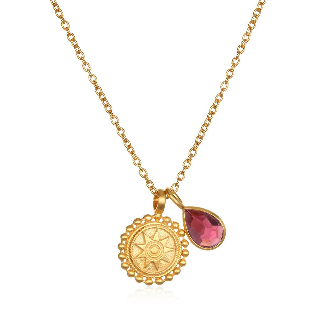 Satya Jewelry Kette Mandala Birthstone - October, vergoldet