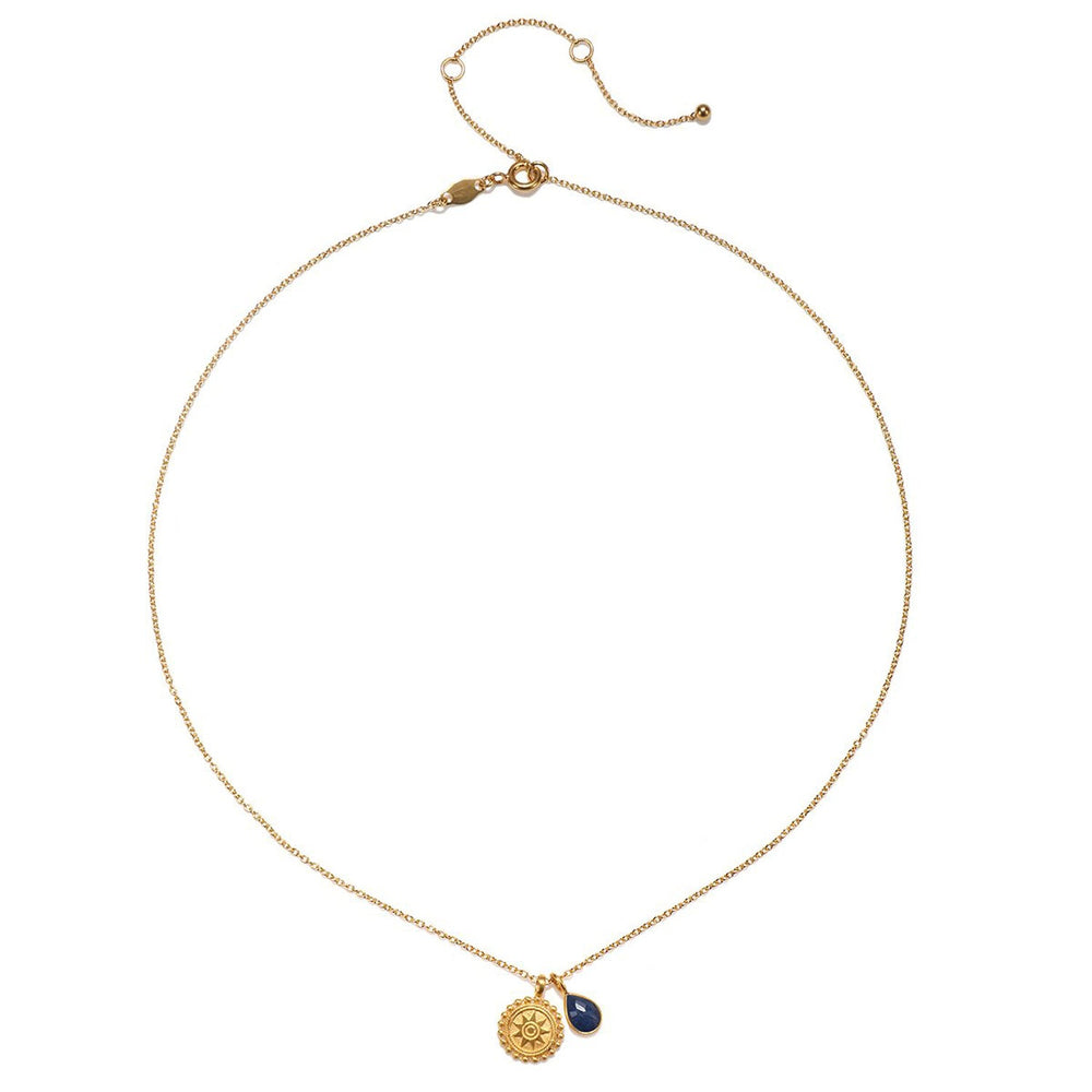 Satya Jewelry Kette Mandala Birthstone - September, vergoldet