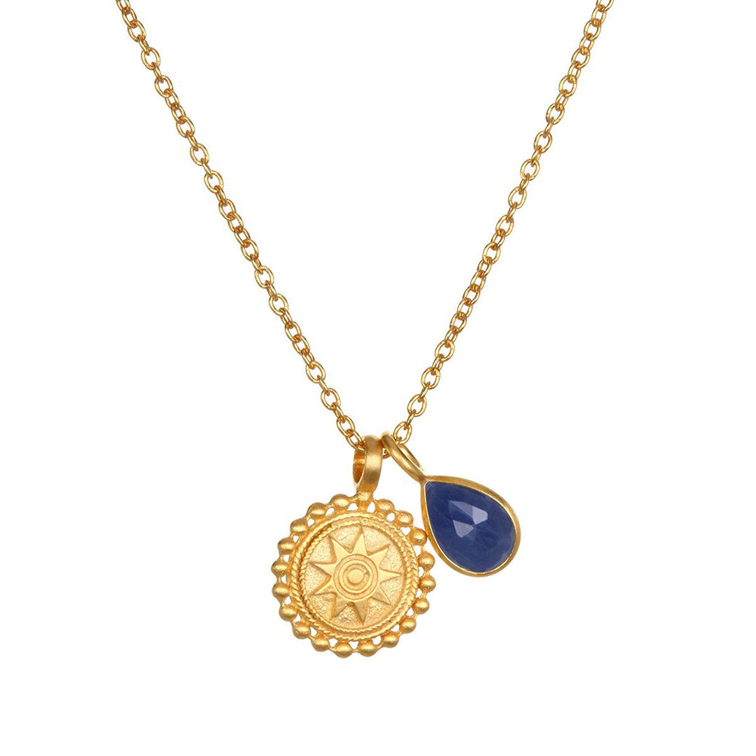 Satya Jewelry Kette Mandala Birthstone - September, vergoldet