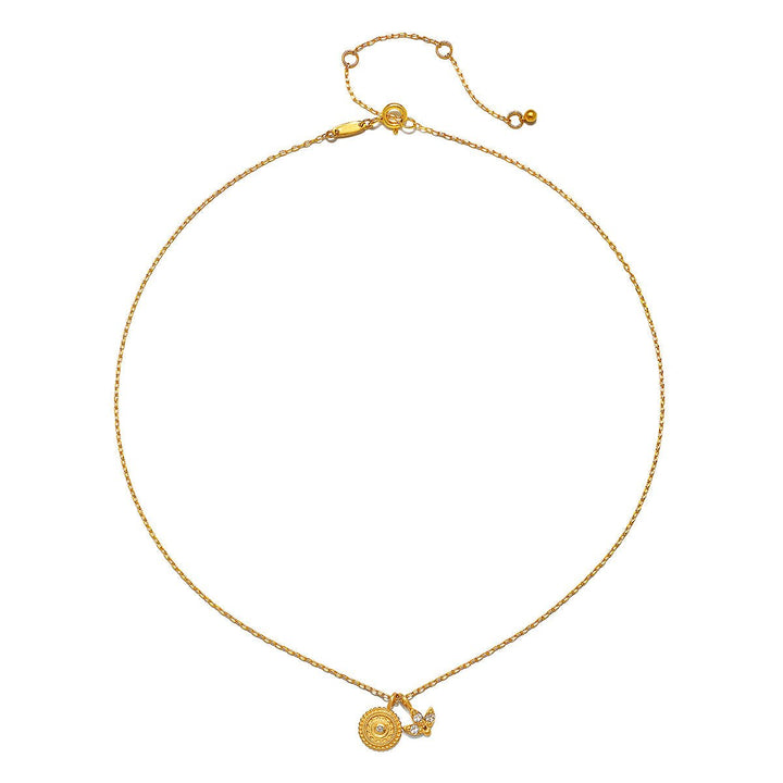 Satya Jewelry Kette Manifesting Possibilities Lotus White Topaz, vergoldet