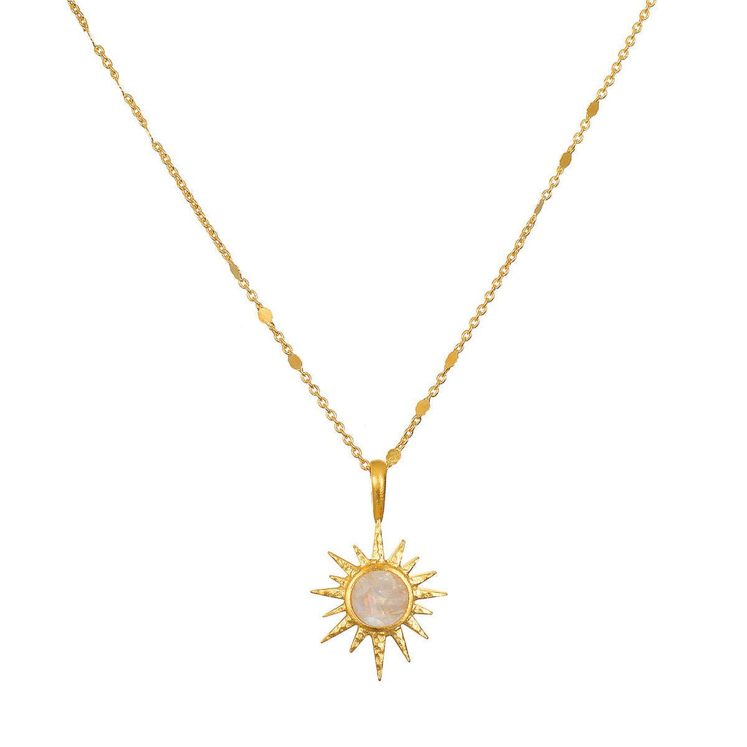 Satya Jewelry Kette North Star Moonstone Starburst, vergoldet