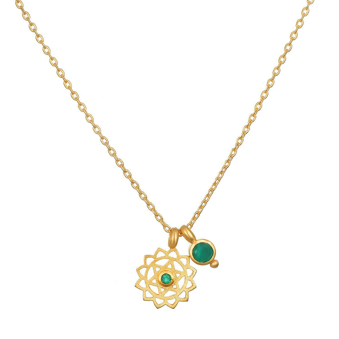 Satya Jewelry Kette Open Heart Chakra, vergoldet