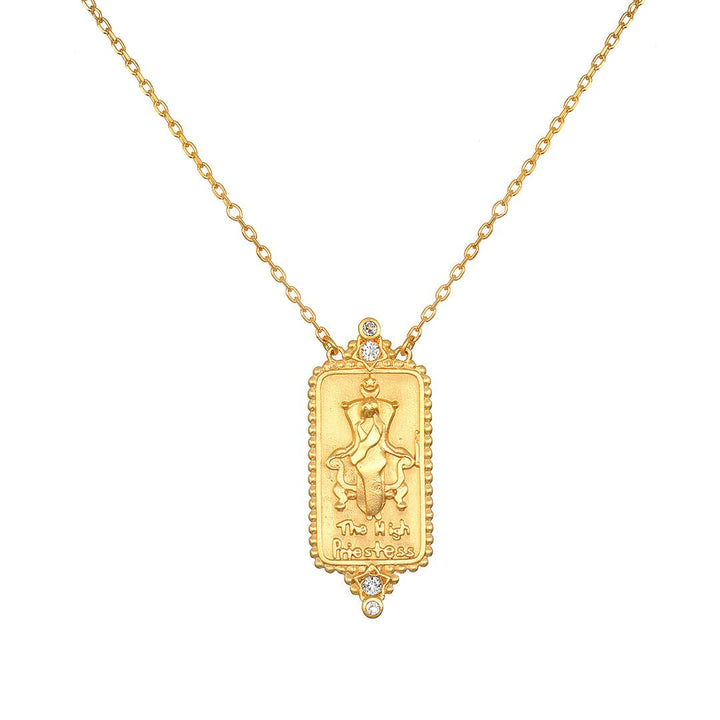 Satya Jewelry Kette The High Priestess Tarot, vergoldet