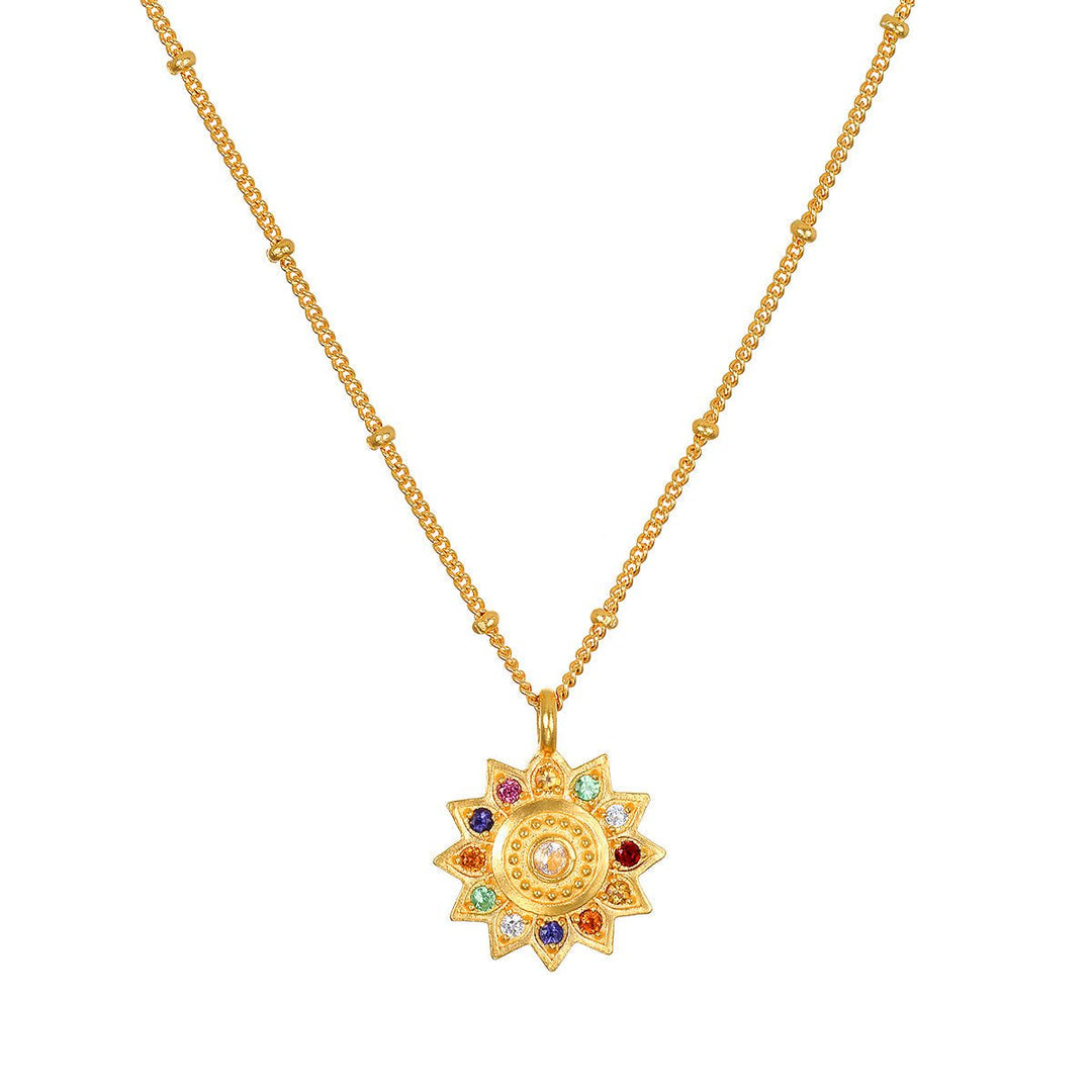 Satya Jewelry Kette Vibrant Self Multi Stone Lotus, vergoldet