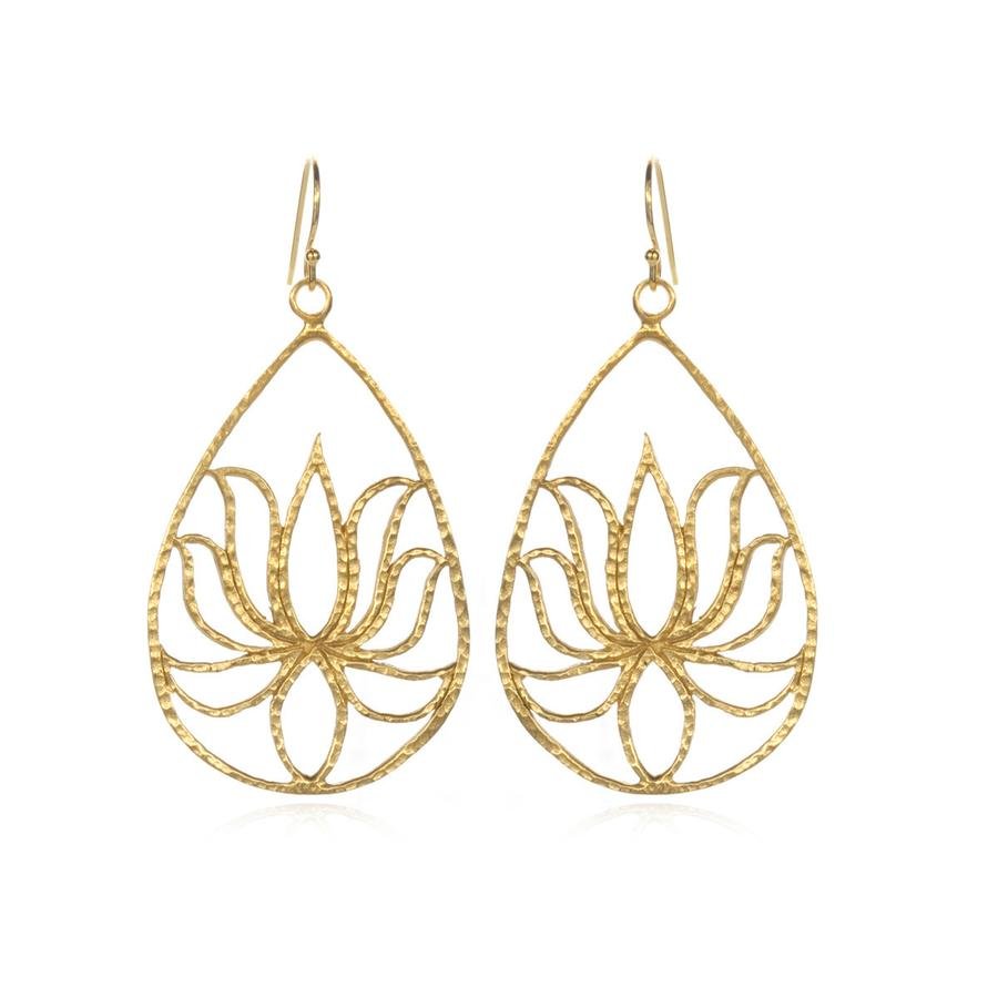 Satya Jewelry Ohrringe Gold Lotus - Teardrop Lotus, vergoldet
