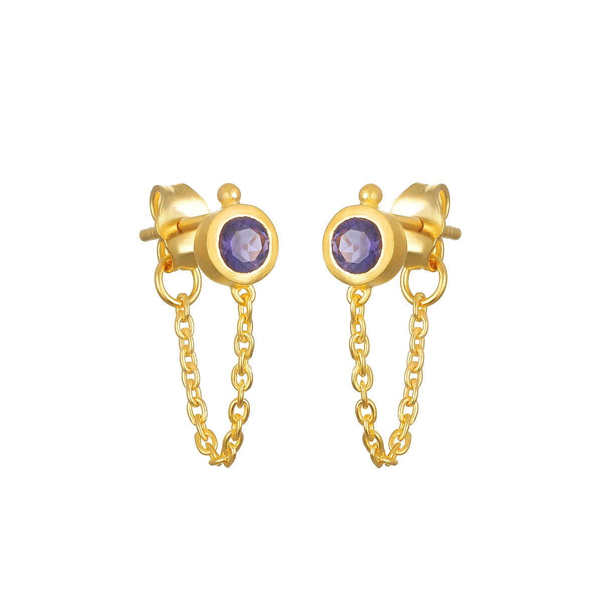 Satya Jewelry Ohrringe Third Eye Chakra Chain, vergoldet