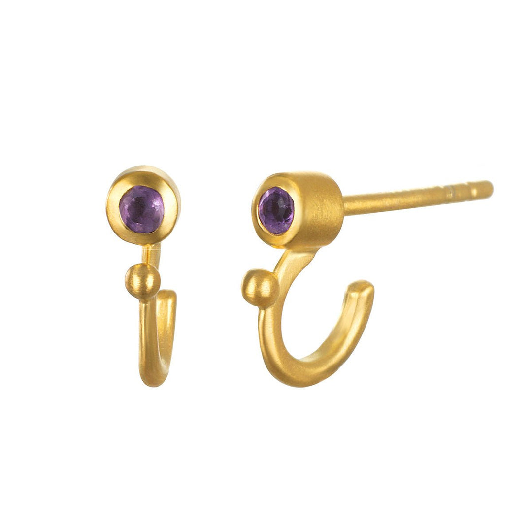 Satya Jewelry Ohrstecker Crown Chakra Mini Hoop, vergoldet