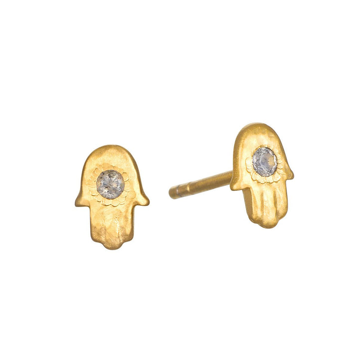 Satya Jewelry Ohrstecker Handful of Blessings Hamsa, vergoldet
