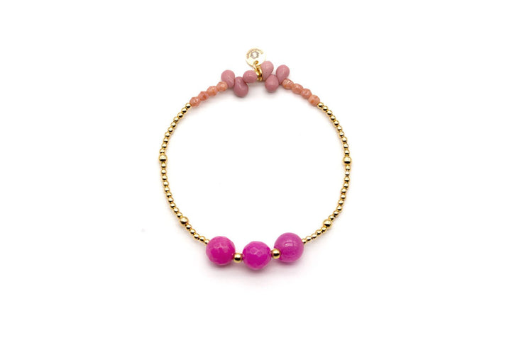 Schmückstück Armband Fine Jewelry 3P Hot Pink, vergoldet