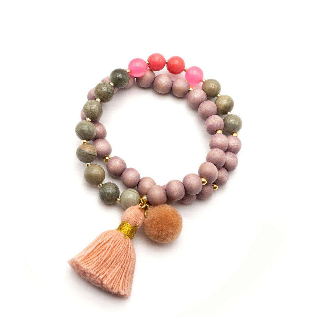 Schmückstück Armband Mala Twin Indian Summer, vergoldet