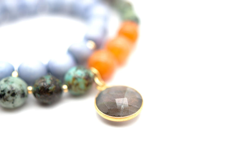 Schmückstück Armband Mala Twin Kaami, vergoldet