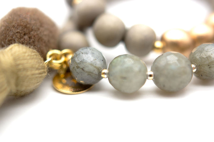 Schmückstück Armband Mala Twin Salvia, vergoldet
