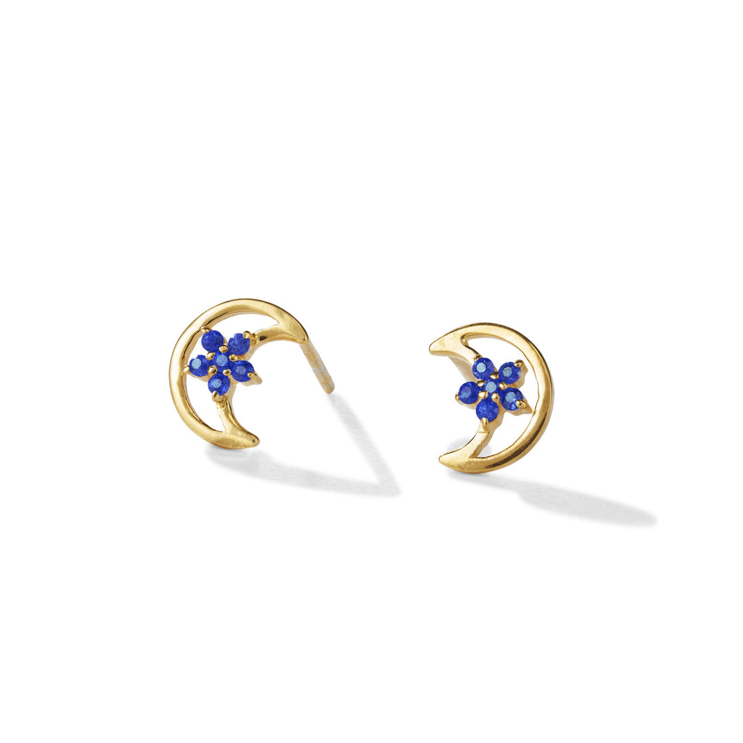 yours. Jewelry Ohrstecker Cinnamon Moon, eccentric blue, vergoldet