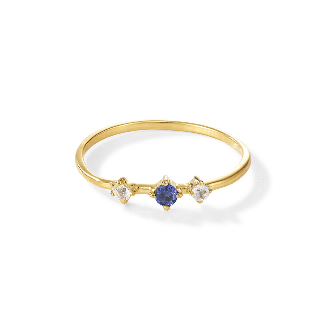 yours. Jewelry Ring Broken Vintage, blueberry sorbet, vergoldet