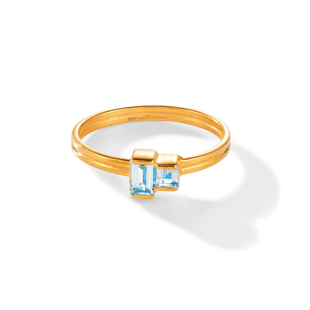 yours. Jewelry Ring Cheek to cheek, blissful blue, vergoldet