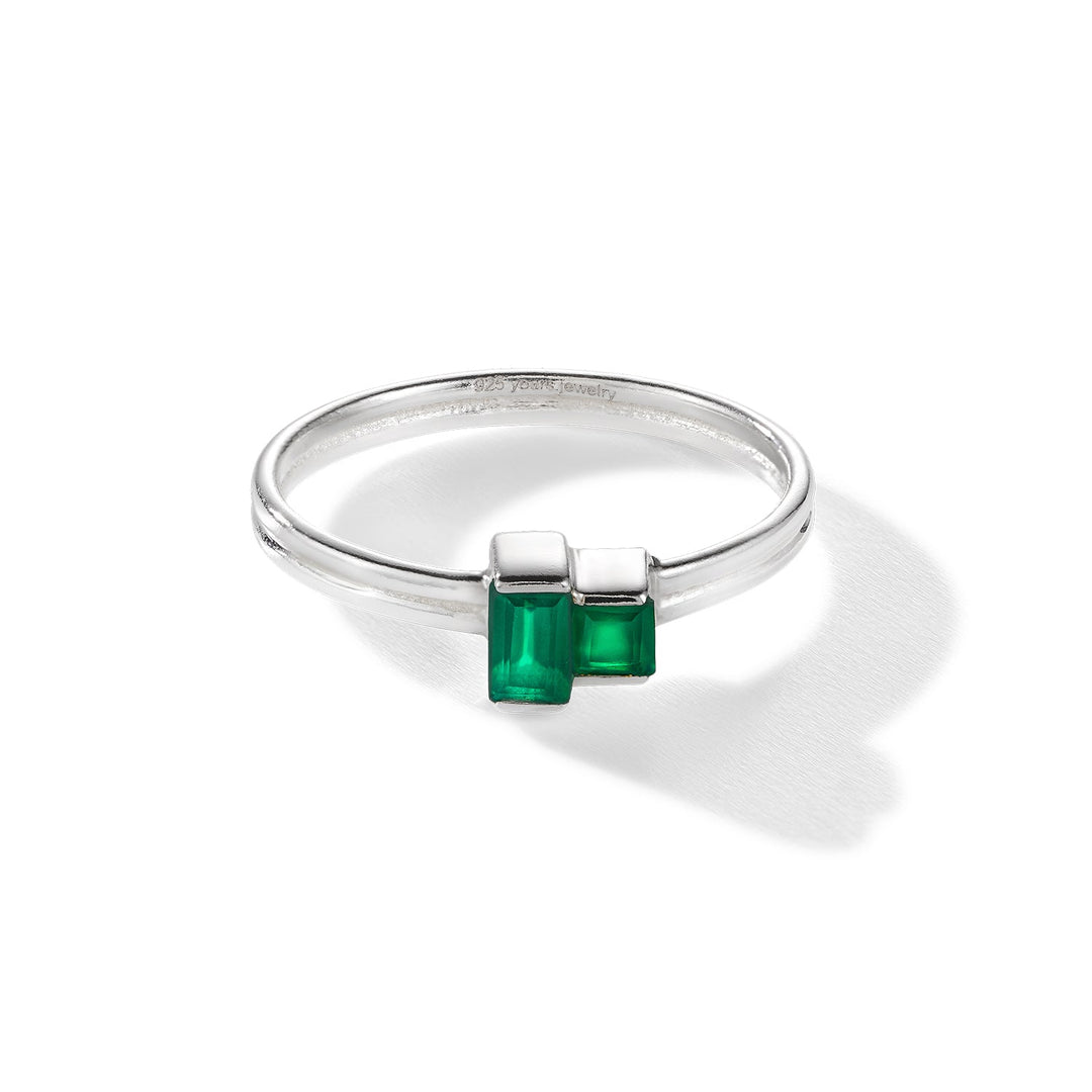 yours. Jewelry Ring Cheek to cheek, chartreuse, Silber