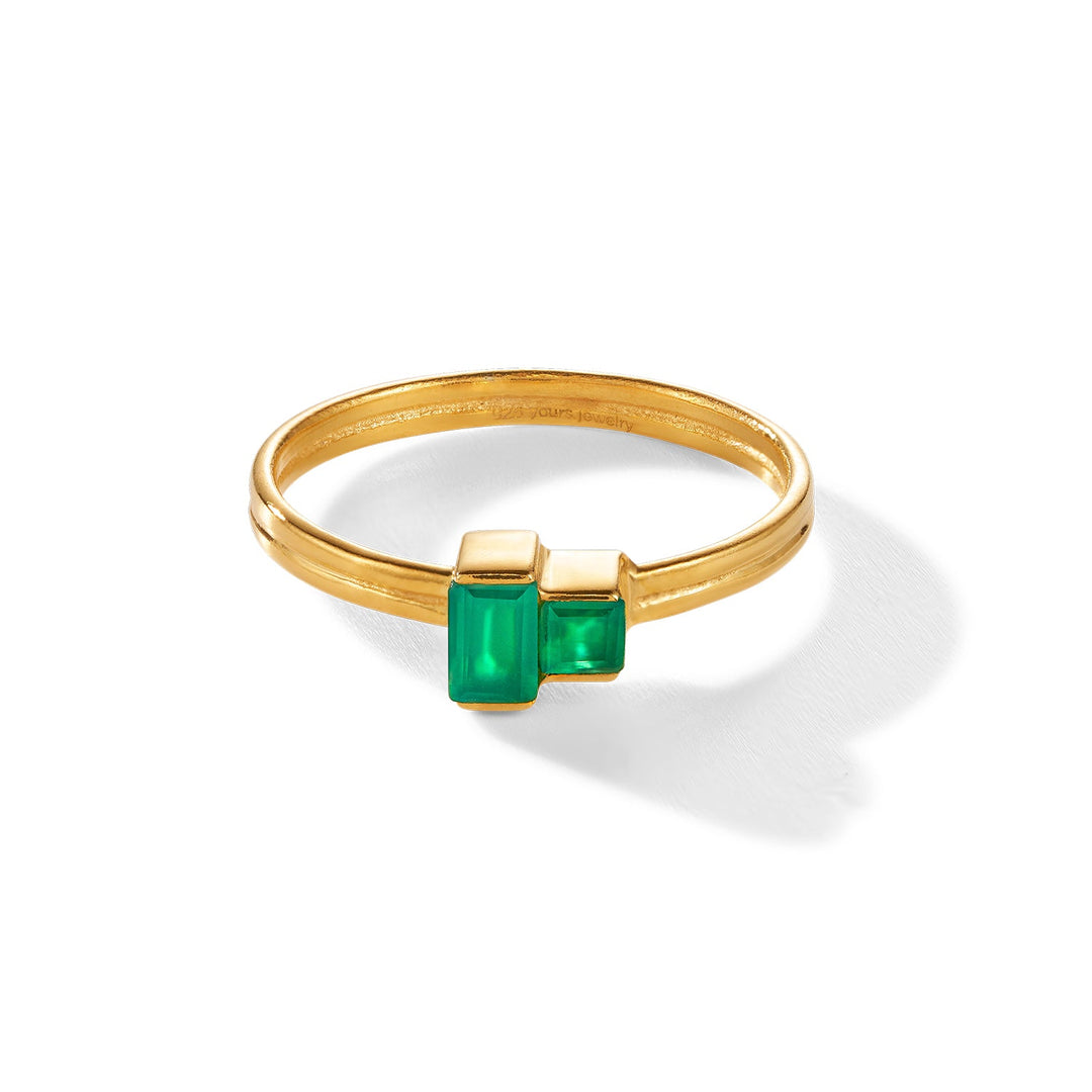 yours. Jewelry Ring Cheek to cheek, chartreuse, vergoldet